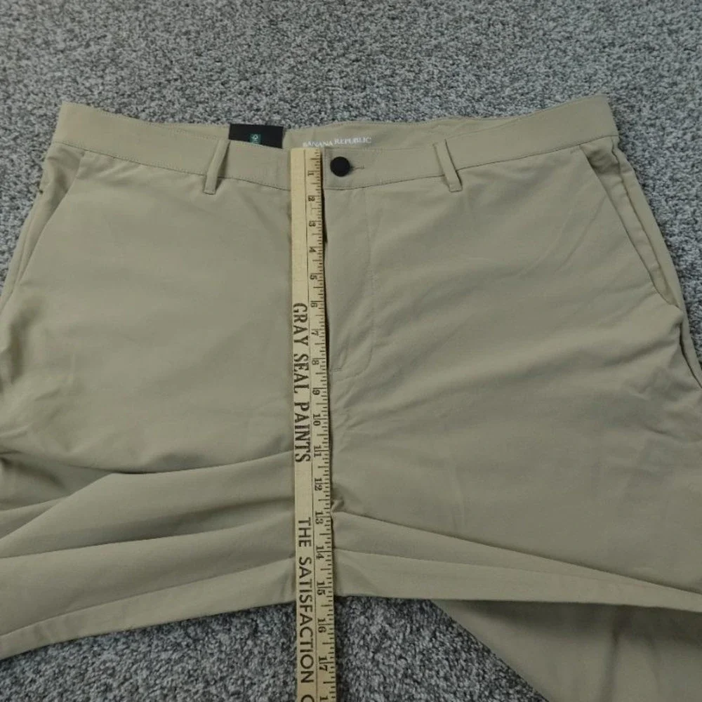 NEW Banana Republic Pants Mens 40X34 Beige Brown Flat Front‎ Chino Trouser Golf